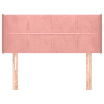 Cabecero Cama Mueble De Dormitorio De Terciopelo Rosa 93 X 16 X 78/88 Cm Rosa M02_0008533