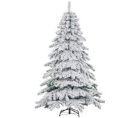 homcom arbol de navidad 180 cm arbol de navidad artificial nevado con 627 ramas y soporte de metal arbol de navideno para salon verde y blanco