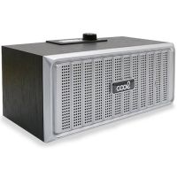 cool retro altavoz bluetooth madera negro frontal plata 20w