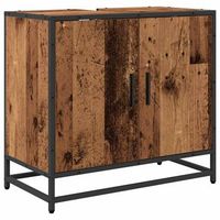 armario de lavabo  mueble de lavabo para bano madera envejecida 65 x 33 x 60 cm
