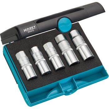 Hazet 844/5 Juego De Extractores De Espárragos ∙ Cuadrado Hueco 1/2 Pulgadas (12,5 Mm) ∙ 185 Mm X 153 Mm X 52 Mm ∙ Número De Herramientas: 5
