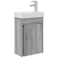 modulo de bano con griferia sonoma gris 405 x 225 x 62 cm vidaxl