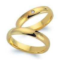alianzas 14 quilates oro amarillo con diamante