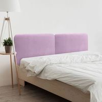 dhome cabecero tapizado en terciopelo liso redondeado para pared acusticos cabeceros absorbentes cabezal cama dormitorio rosa 210cm dual
