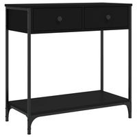 mesa consola  mesa de entrada  mesa auxiliar madera de ingenieria negro 75x345x75 cm