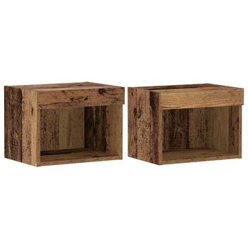 Conjunto De Mueble De Tv 2 Uds | Mueble De Salón | Gabinete De Tv Madera Vieja 40 X 30 X 30 Cm