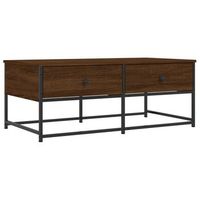 mesa de centro 100x51x40 cm madera y metal trabajados - marron