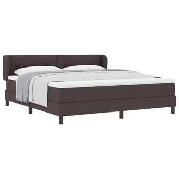 Cama Tipo Box Spring Marrón Oscuro 180 X 200 Cm Tela Vidaxl