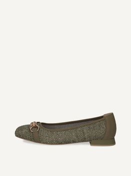 CAPRICE Ballerina, green, made of Leather and synthetic with Trapeze heel, Size 41