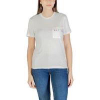 only camiseta t-shirt blanc avec poche decorative para mujer