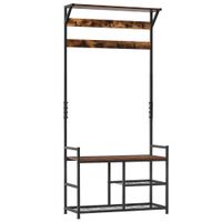 perchero pie zapatero 84x345x180 cm negro