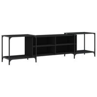 mueble de tv madera de ingenieria negro 203x37x50 cm