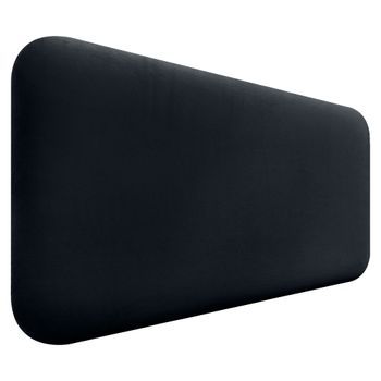 Dhome Cabecero Tapizado En Terciopelo Liso Redondeado Para Pared Acústicos Cabeceros Absorbentes Cabezal Cama Dormitorio (negro, 80cm)