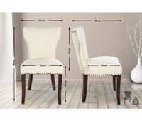 silla de comedor zadar en tela crema 59x52x90 cm