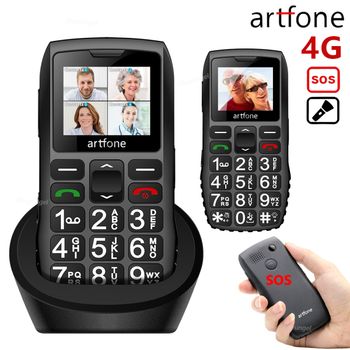 Teléfono Celular Artfone C1+ 4G para Personas Mayores, Teléfono Básico Desbloqueado con Batería de 1800mAh, Botones Grandes, Linterna, Teléfono de Emergencia SOS