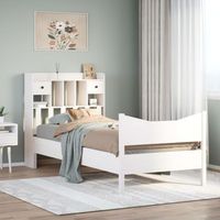 cama para adulto  cama individual  estructura de cama sin colchon madera maciza blanca 90x190 cm cfw83469
