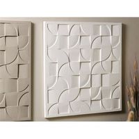 panel tallado a distintas profundidades blanco 90x3x90 cm
