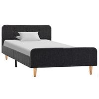 cama individual  estructura de cama de arpillera gris oscuro 100x200 cm cfw79315