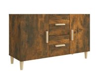 aparador - mueble de almacenamiento madera de ingenieria roble ahumado 100x36x60 cm es4511