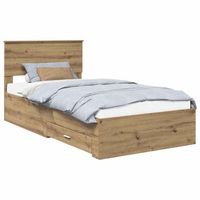 estructura de cama con cajon roble artisan 100 x 200 cm vidaxl