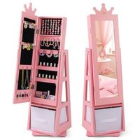 armario joyero infantil armario con espejo basculante 2 en 1 con espejo de cuerpo entero 315 x 30 x 115 cm rosa