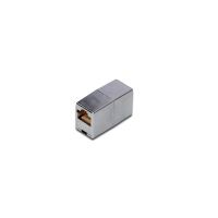 acoplador modular digitus cat5e clase d rj45 hembra a hembra plata