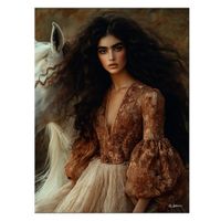 cuadro mujer con caballo alu dibond 30x40