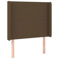 cabecero cama  panel de cabecera con orejas de tela marron oscuro 93x16x118128 cm