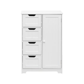 Mueble de baño con 4 cajones y 1 puerta en madera blanco