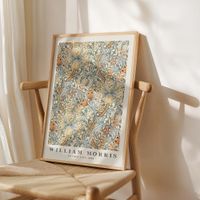 cuadro golden lily marco premium chapado en roble 50x70 cm