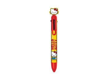 Bolígrafo - Sherwood Hello Kitty Multi Colour Pen, 6 colores, Disco giratorio parte superior, Licencia oficial