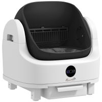 pawhut caja de arena autolimpiable para gato arenero automatico abierto aislamiento de oloresproteccion de seguridad blanco   aosom espana