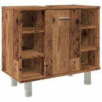 armario de bano madera contrachapada envejecida 60x32x535 cm vidaxl