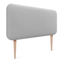 dhome cabecero tapizado liso redondeado polipiel con patas para pared acusticos cabeceros absorbentes cabezal cama dormitorio gris claro 90cm