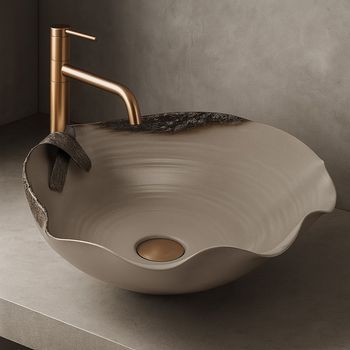 Lavabo De Encimera Rea Hm-17 Handmade Art Beige