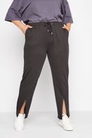joggers gris antracita rectos bajo abierto mujer curvy y tallas grandes yours
