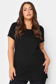 Camiseta Negra Larga, Mujer Curvy Y Tallas Grandes, Yours