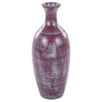 Jarrón De Terracota Marrón Azul Claro 57 Cm Desgastado Flores Artificiales Kardia