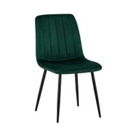 silla de comedor con asiento en terciopelo verde