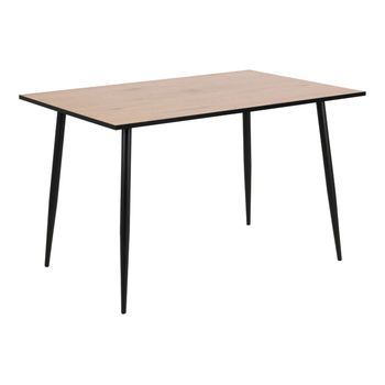 Mesa Comedor 4 Personas Madera Y Negro 120cm Mira