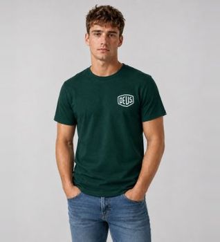 Deus Ex Machina para hombre. D263MTS162 Camiseta Venice Address verde (S), Casual, Manga corta, Algodón Orgánico