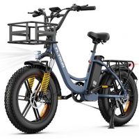 bicicleta electrica urbana flyrun f2013 fat tire bateria de 624 wh neumaticos de 204 azul