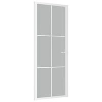 puerta interior de vidrio y aluminio blanco mate 83x2015 cm vidaxl