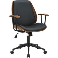 silla de oficina arlondi ergonomica con ajuste de altura y soporte lumbar para maxima comodidad simil cuero nogalnegro 57x63x90 cm clp