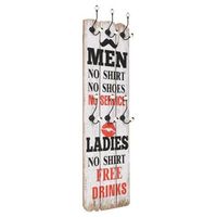 perchero de pared men ladies con 6 ganchos 120x40 cm vidaxl