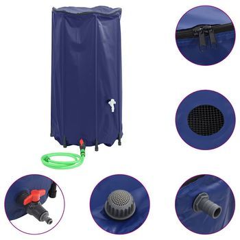 Depósito De Agua Plegable Con Grifo Pvc 250 L Vidaxl