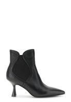 botines de piel con elastico black 37