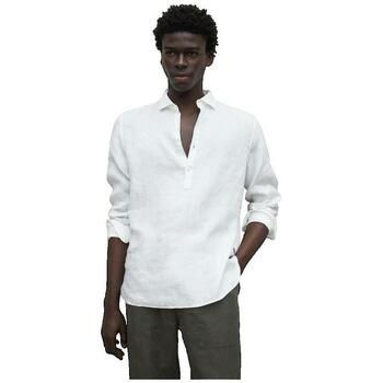 Ecoalf Camisa manga larga Chemise Polino blanche en lin biologique para hombre