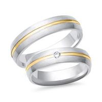 alianzas 14 quilates oro blanco amarillo con diamante