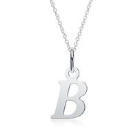 cadena con colgante de letra b de plata 925